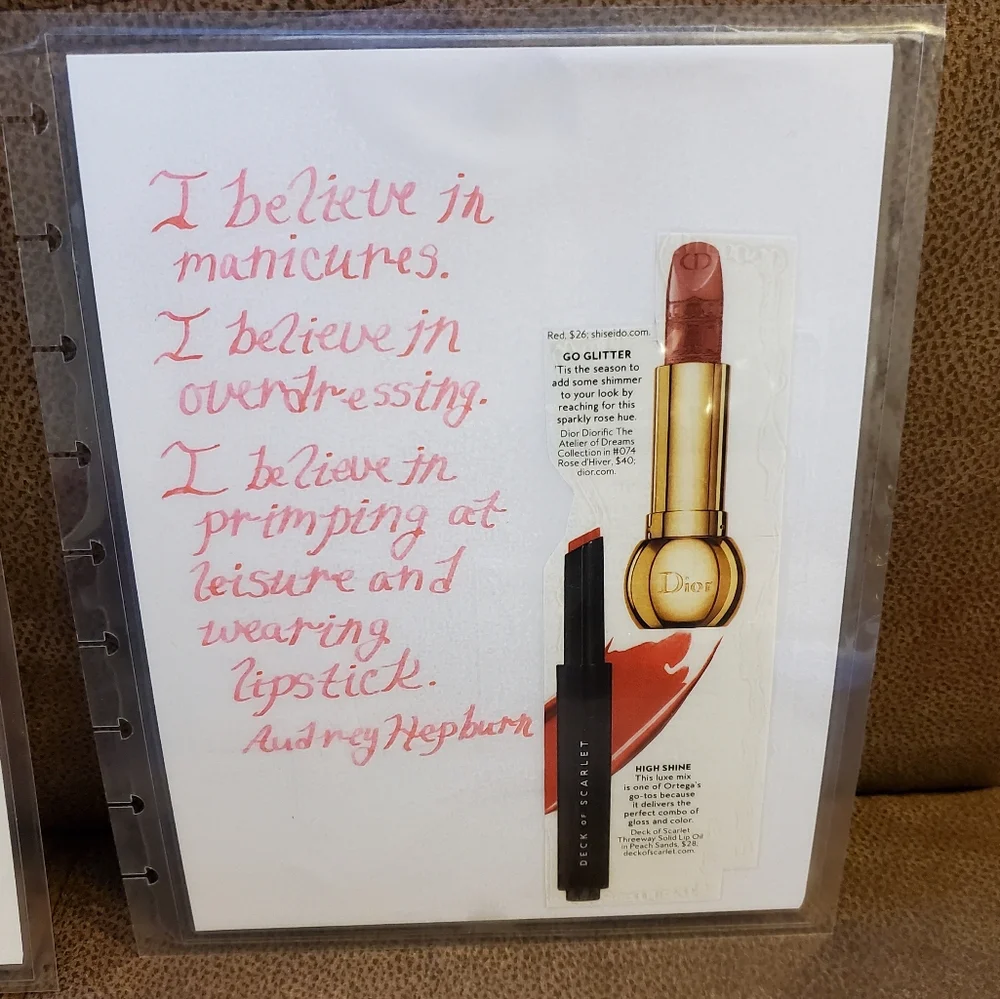 Hand made cover for your Classic size Disc Bound Planner lipstick quotes